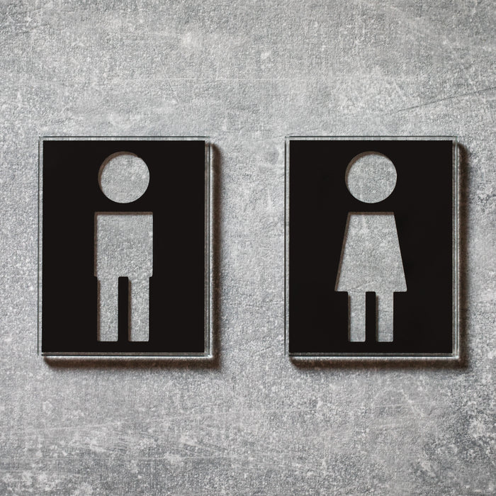 picto aus Glas, Set: Mann und Frau, schwarz, Art. 058, outlet