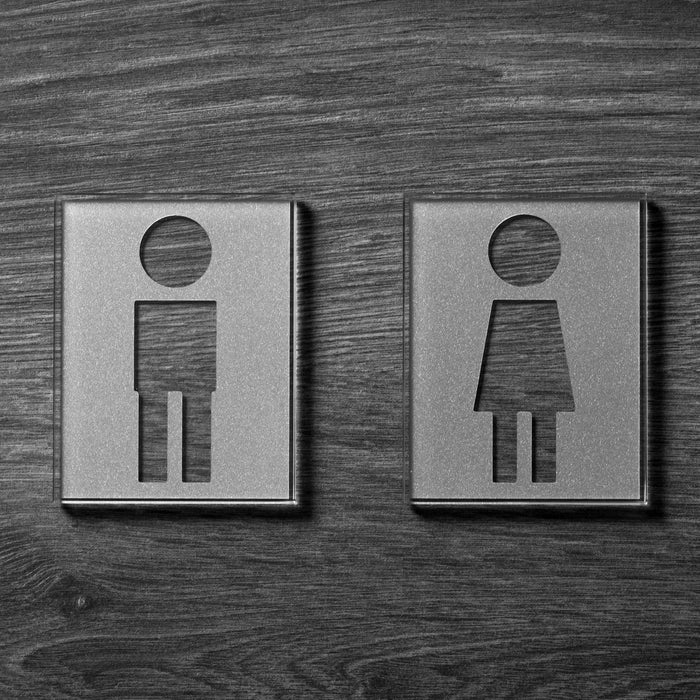 picto aus Glas, Set: Mann und Frau, silber, Art. 059, outlet
